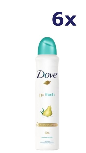 6x Dove Deospray - Go Fresh Peer & Aloe Vera 250 ml