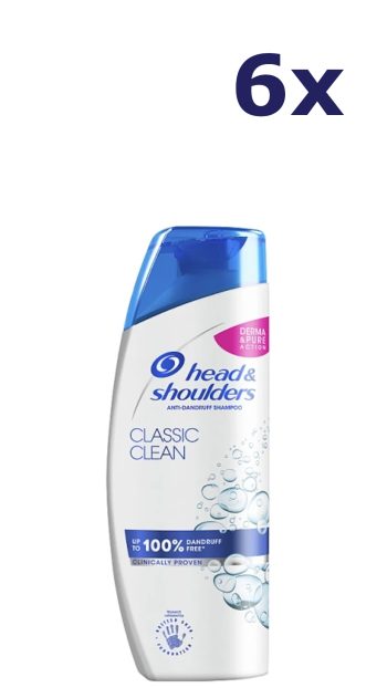 6x Head & Shoulders Shampoo - Classic Clean 250 ml