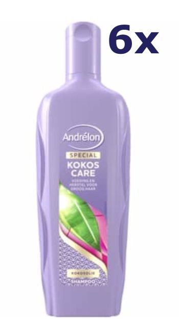 6x Andrelon Shampoo - Kokos Care 300 ml