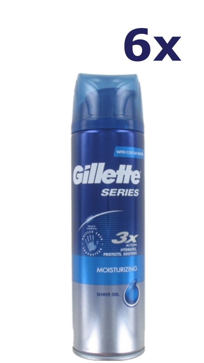6x Gillette Scheergel - Series Moisturizing 200 ml
