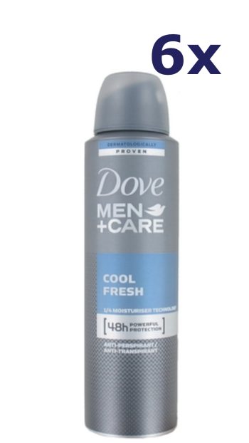6x Dove Deospray Men - Care Cool Fresh 150 ml