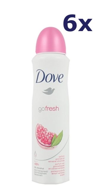 6x Dove Deospray - Go Fresh Granaatappel 150 ml