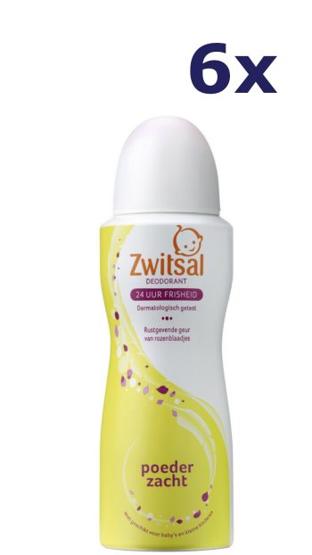 6x Zwitsal Deospray - Poederzacht 100 ml