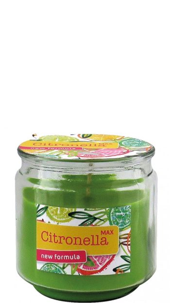 Citronella kaars 250g green in glass 8,5x8,6cm