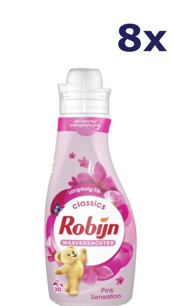 8x Robijn Wasverzachter - Pink Sensation 750 ml
