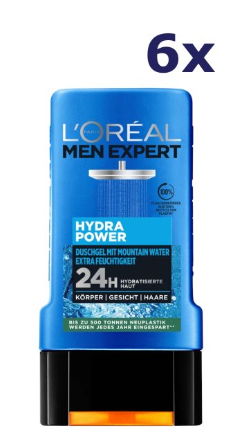 6x L'Oreal Men Expert douchegel 250ml Hydra Power