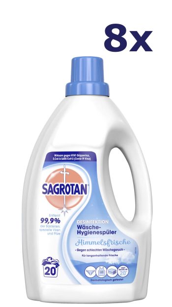 8x Sagrotan wasmiddel hygiënespoeling 1,5l