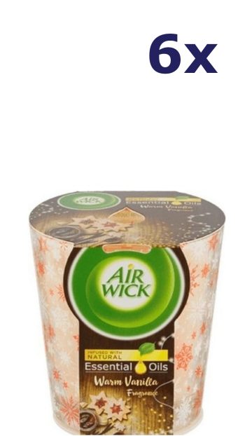 6x Airwick Geurkaars Essential Oils - Warm Vanilla 105gr