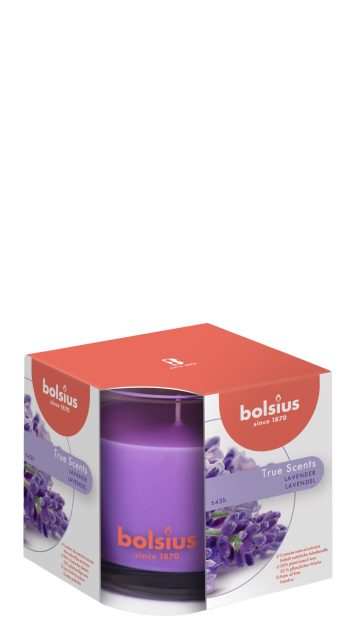 Bolsius true scents geurkaars in glas lavendel 95x95MM