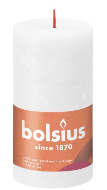 Bolsius rustiek stompkaars, wit 130X68 MM