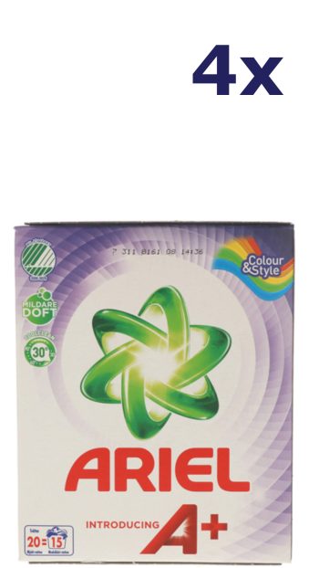 4x Ariel waspoeder 1,625g Color 25sc