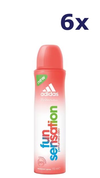 6x Adidas Deospray 150ml Fun Sensation
