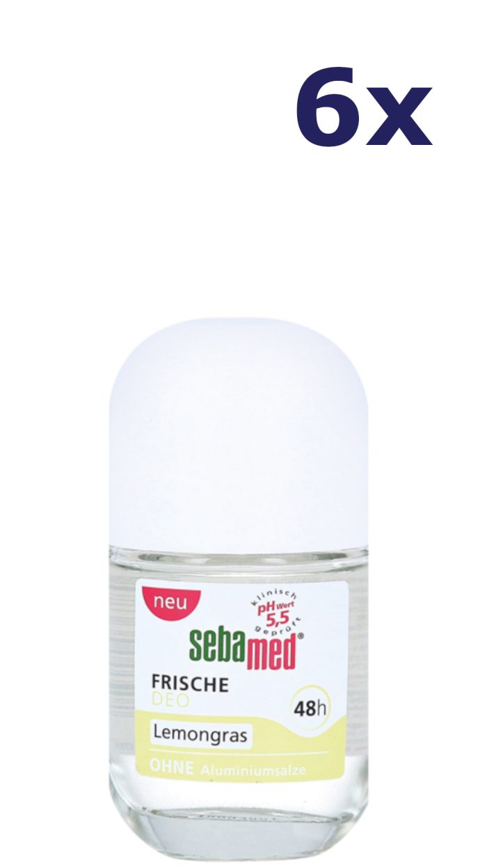 6x Sebamed Deo Roll-On 50ml Lemongras