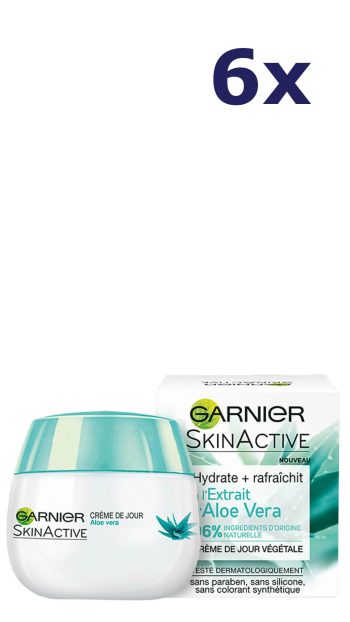 6x Garnier SkinActive botanische dagcreme aloe vera 50ML