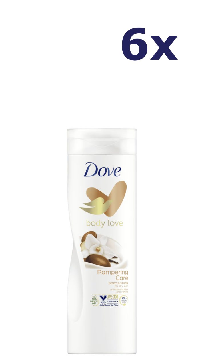 6x Dove bodylotion - shea butter & vanille 400ML
