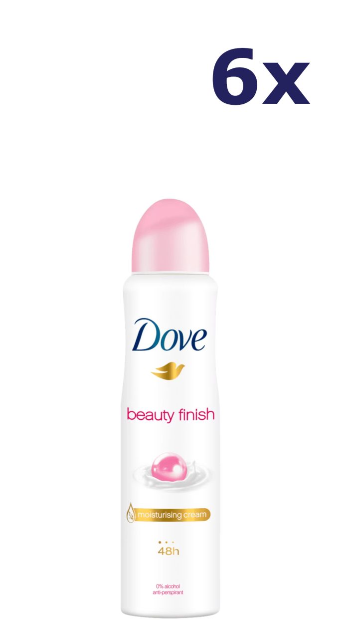 6x Dove Beauty Finish Deodorant Spray 150ML
