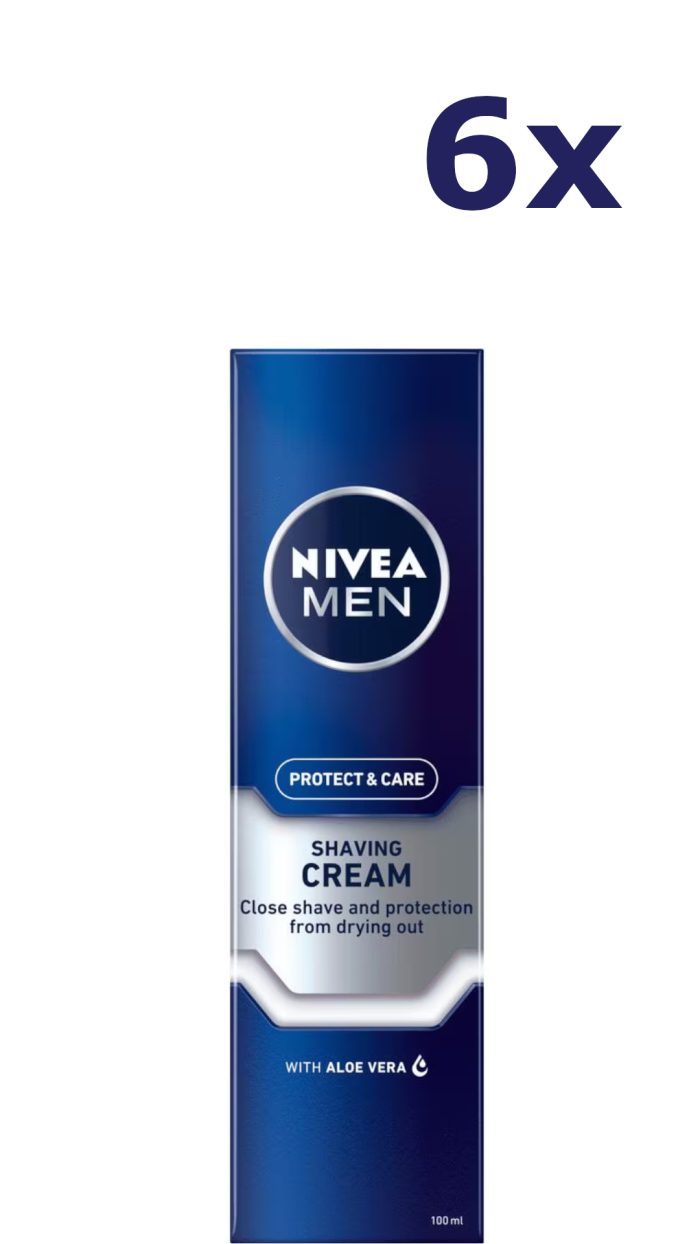 6x Nivea Men protect & care scheercreme 100ml