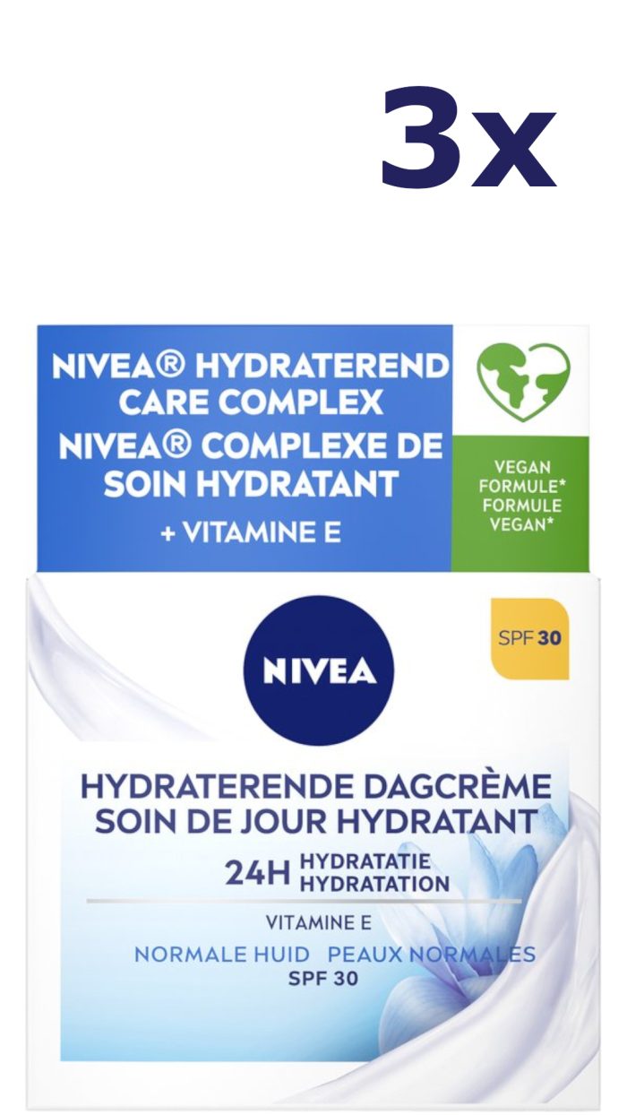 3x Nivea Essentials Hydraterende Dagcrème - Normale tot gemengde huid SPF 30 50 ml