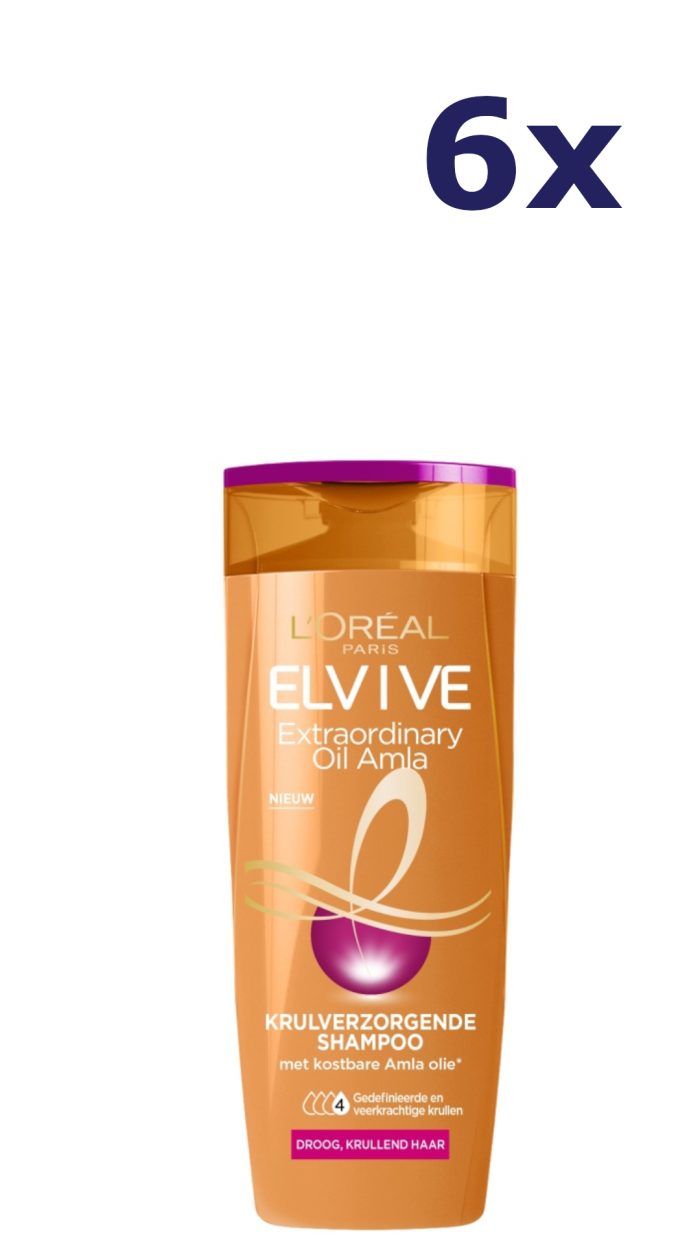 6x L'Oreal Elvive Shampoo Extraordinary Krulverzorging Oil 250 ml