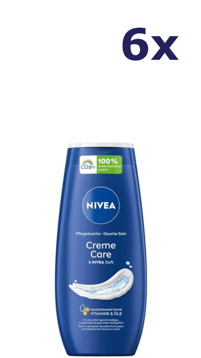 6x NIVEA Creme Care Douchecrème 250ml