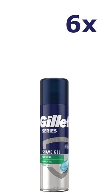 6x Gillette Scheergel - Series Sensitive 200 ml