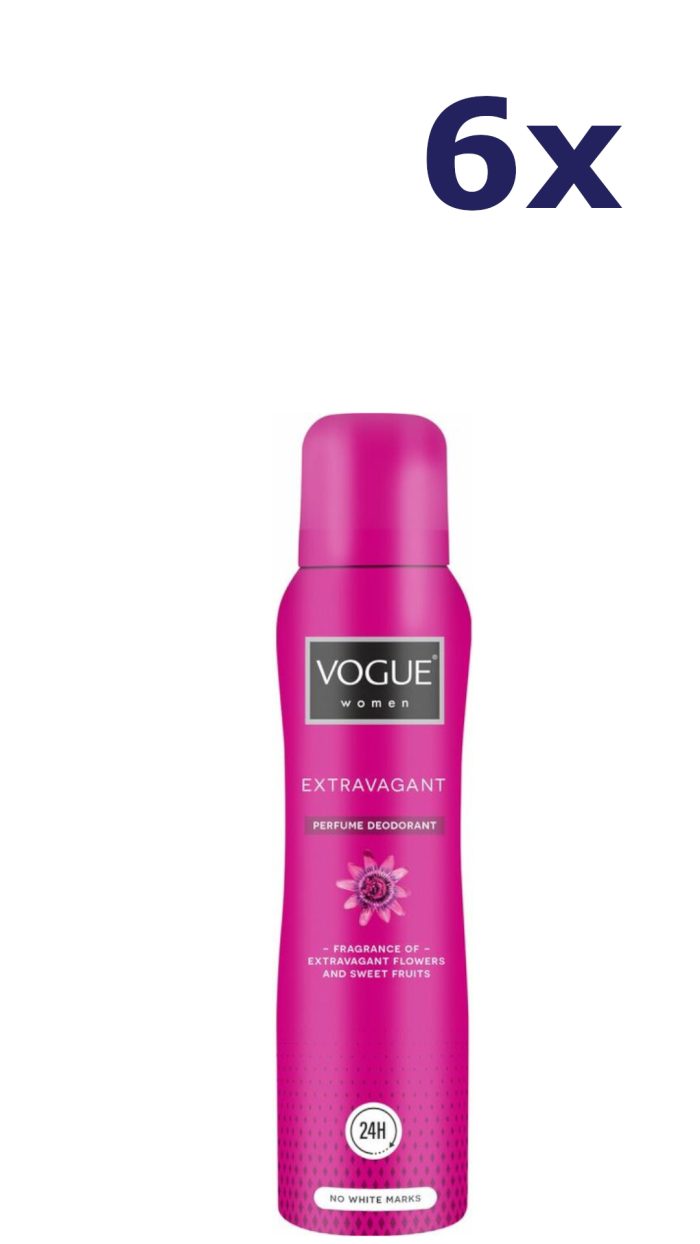 6x Vogue Deospray - Extravagant 150 ml