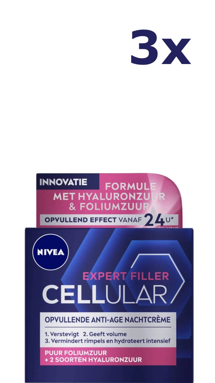 3x Nivea cellular anti age cell renewal nachtcreme 50ML