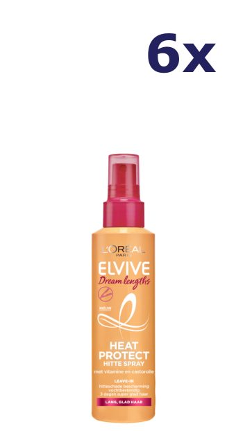 6x L'Oreal Elvive Heat Protect Spray Dream Lenghts