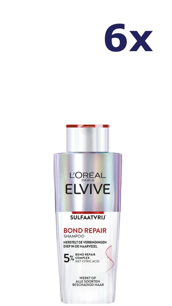 6x L'Oreal Elvive Shampoo 200ml Pro Bond Repair