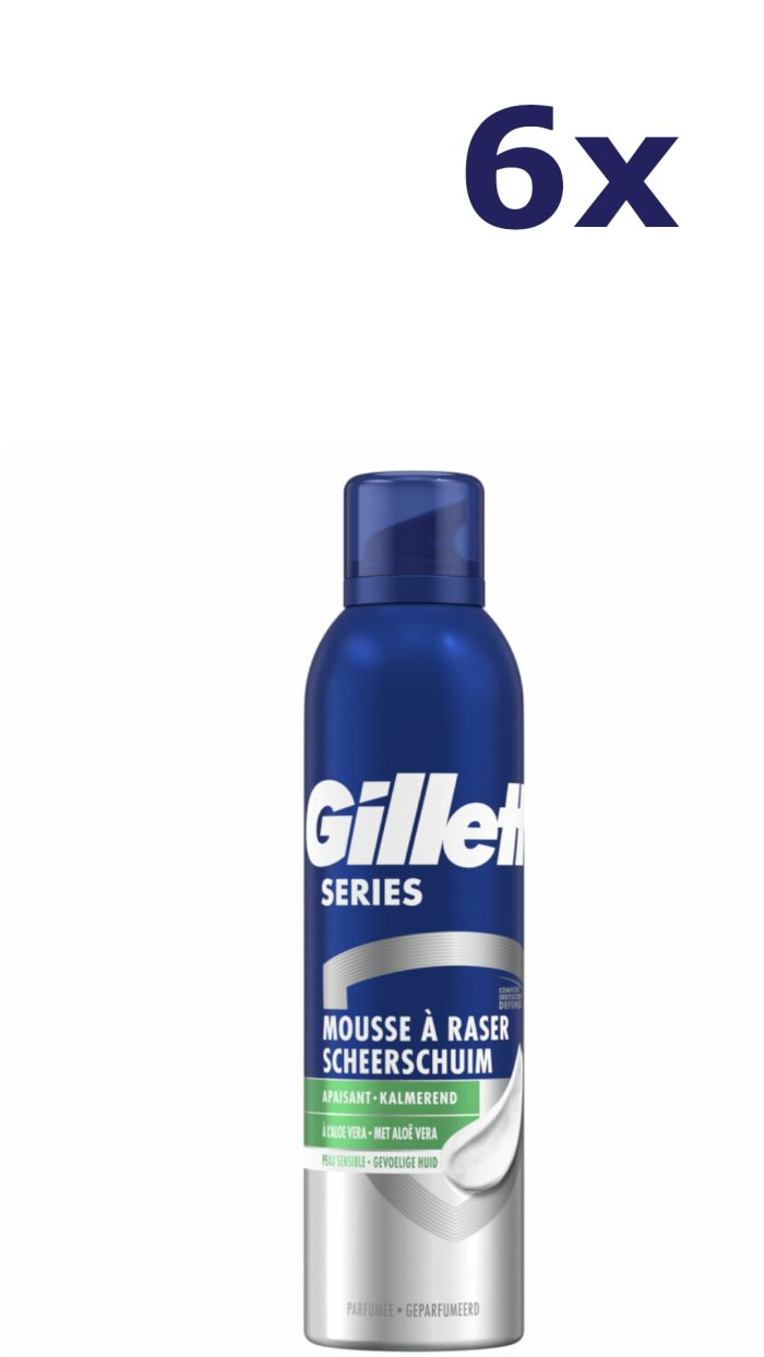 6x Gillette Series scheerschuim 250ml gevoelige huid