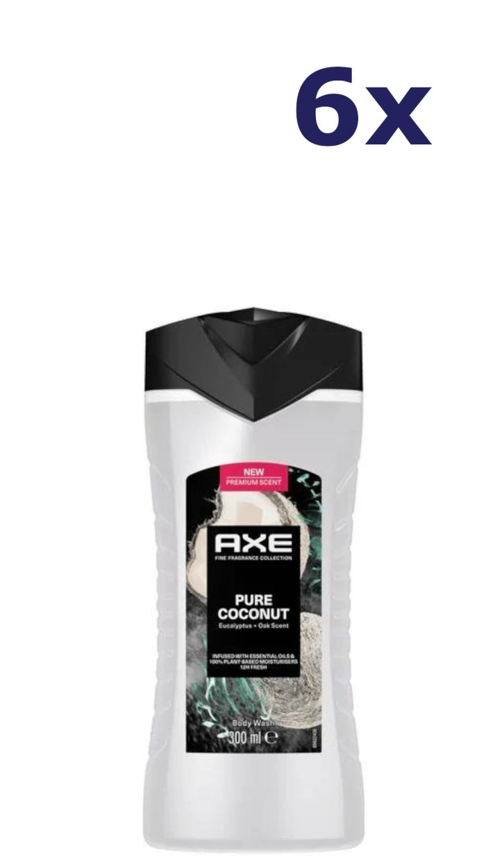 6x Axe Pure Coconut Douchegel 300ml