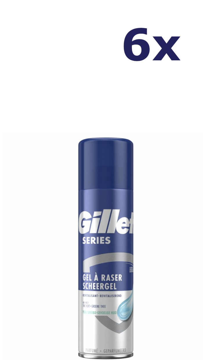 6x Gillette Scheergel – Series Revitalising with Green Tea 200 ml