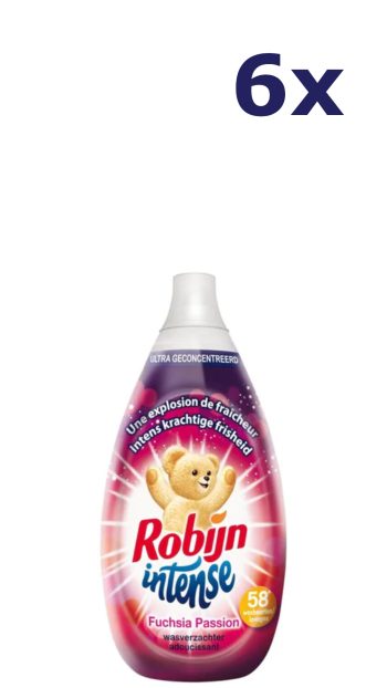 6x Robijn Wasverzachter - 58sc870ml - intense fuchsia passion