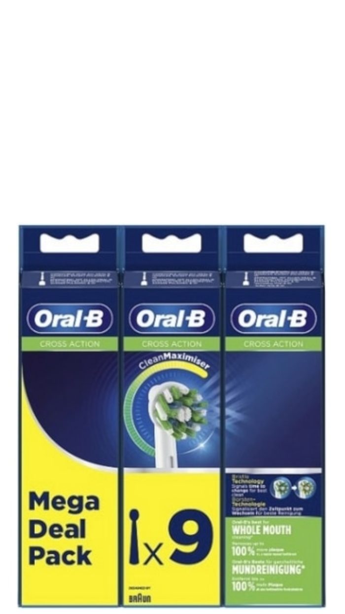 Oral-B Opzetborstels – Cross Action 9 stuks (3+3+3)