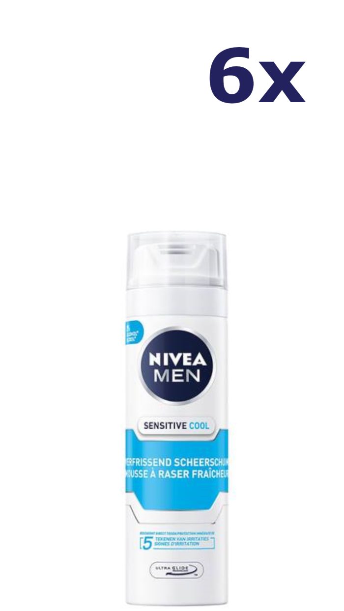 6x Nivea Men Sensitive Cooling Scheerschuim 200 ml