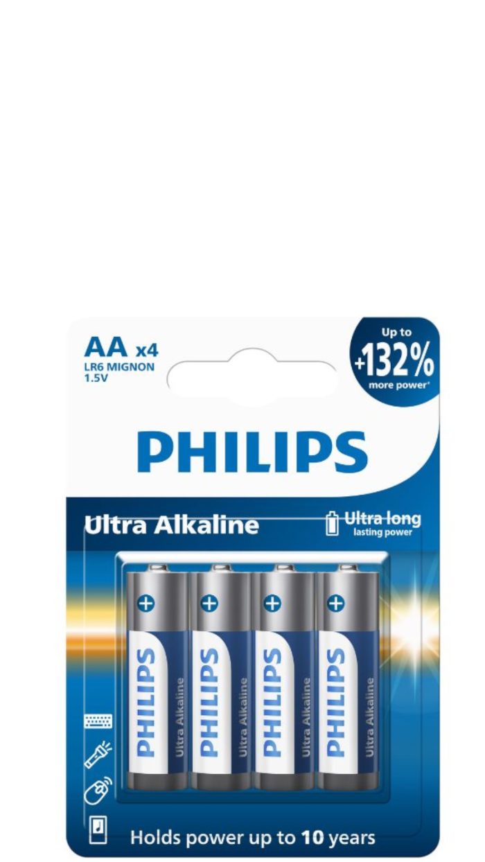 Philips Ultra Alkaline AA 4-pack LR06 Batterijen
