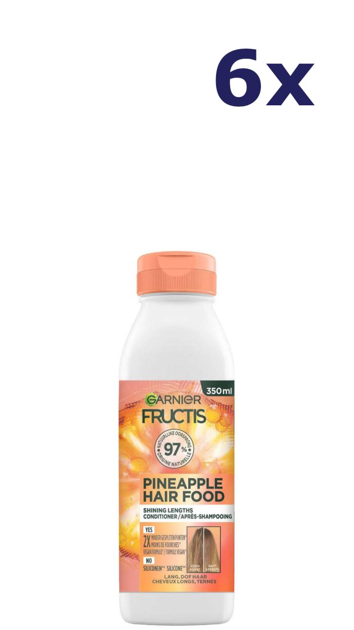 6x Garnier Fructis Pineapple Hair Food Conditioner 350ML