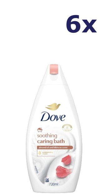 6x Dove Bad - 720ml - soothing almond oil and hibiscus scent