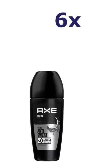 6x Axe deo roll-on 50ml Black