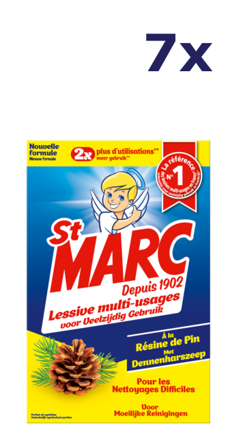 7x St. Marc reiniger 1,4 kg Multifunctioneel wasmiddel met dennenhars