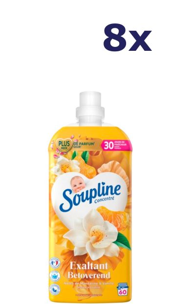 8x Soupline Wasverzachter - 60sc1,28L - betoverend - mandarijn & vanille