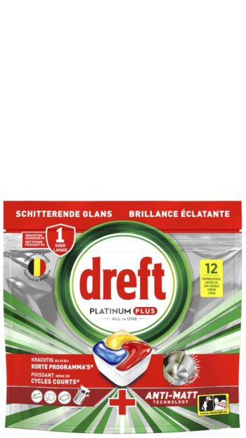 Dreft Platinum plus Allin1 - 12tabs186g anti-matt original lemon Vaatwastabletten