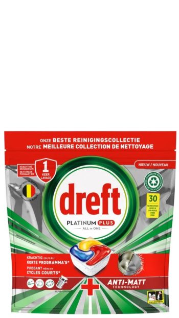 Dreft Platinum plus Allin1 - 30tabs 465g - anti-matt original vaatwastabletten