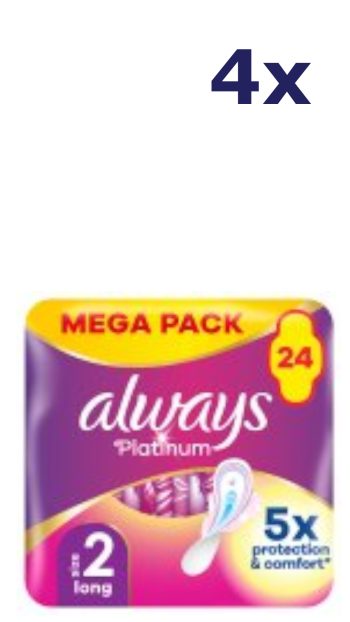 4x Always Platinum - maandverband - long met vleugels 24st