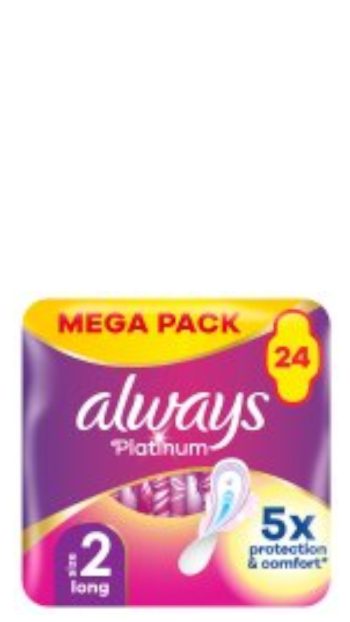 Always Platinum - maandverband - long met vleugels 24st