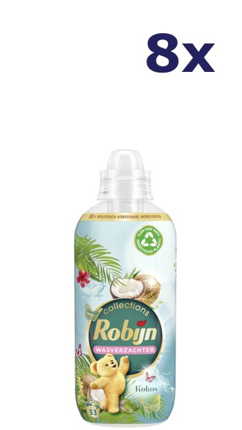 8x Robijn Wasverzachter - 33sc825mL - Kokos