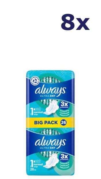 8x Always Ultra day Normaal Maandverband - 26 stuks